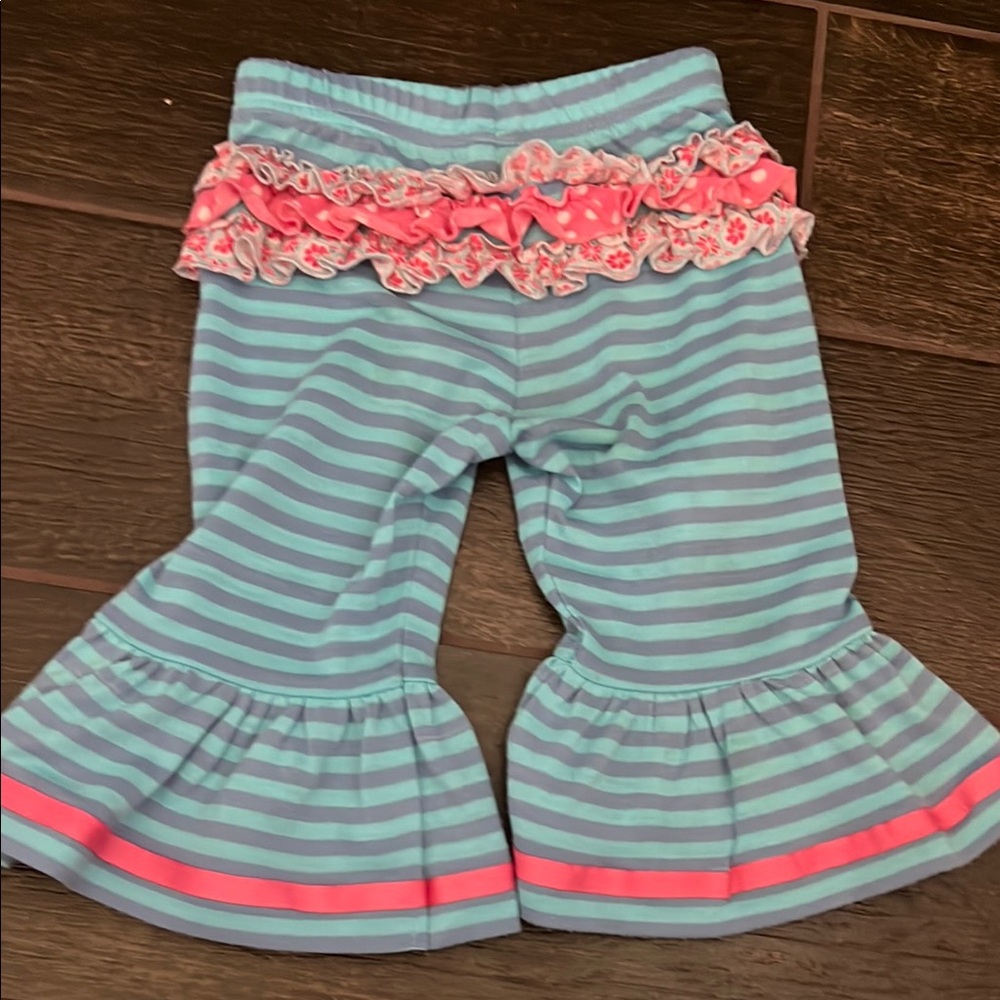 Matilda Jane Pink and Blue Pajama Set with Ruffled Details - Picture 4 of 8